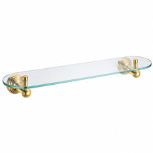 Wall-Mounted Polished Gold Glass Shelf