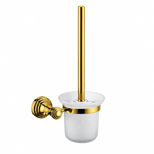 Polished Gold Toilet Brush Holder — wall-mounted SUS304 stainless steel bathroom hardware | SANIKB