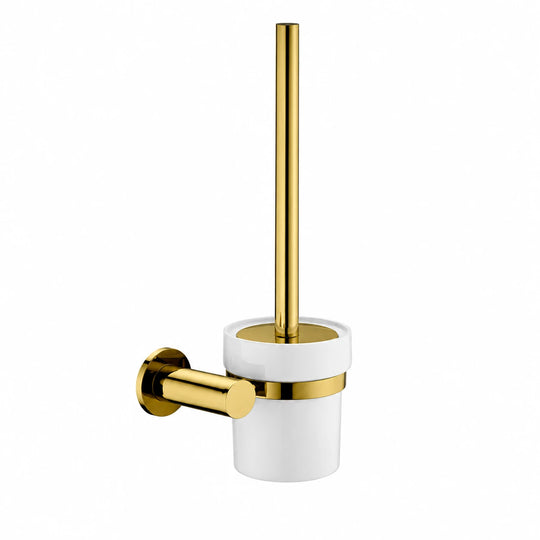 Polished Gold Toilet Brush Holder — wall-mounted SUS304 stainless steel bathroom hardware | SANIKB