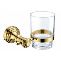 Wall-Mounted Polished Gold Tumbler Holder