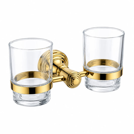 Polished Gold Tumbler Holder — wall-mounted SUS304 stainless steel bathroom hardware | SANIKB