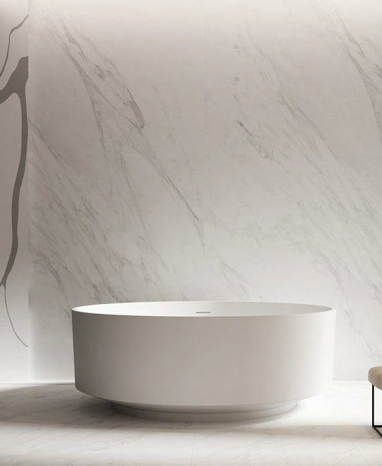 Round Plinth Solid Surface Bathtub - T8709; complete model view