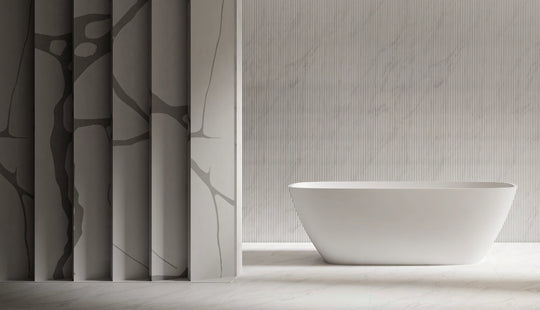 Rounded Rectangle Solid Surface Bathtub - XA-8808; complete factory model view