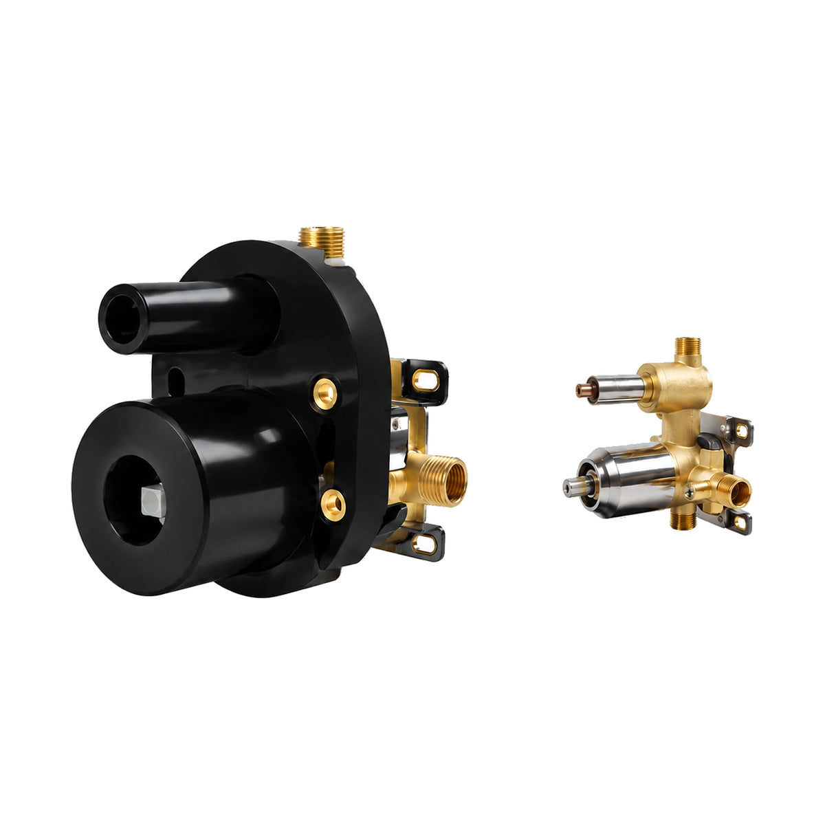 In-wall rough-in valve for Flat Ribbon Brushed Gold Diverter Shower Valve Trim Kit — SANIKB SP1003C 22 43 1