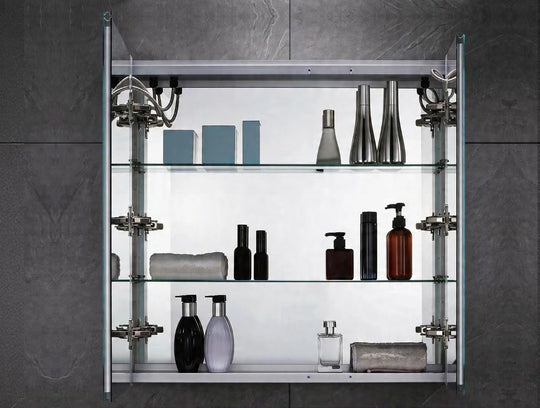Side Bar LED Mirror Cabinet with Lower Display — catalog detail view; KS-4006