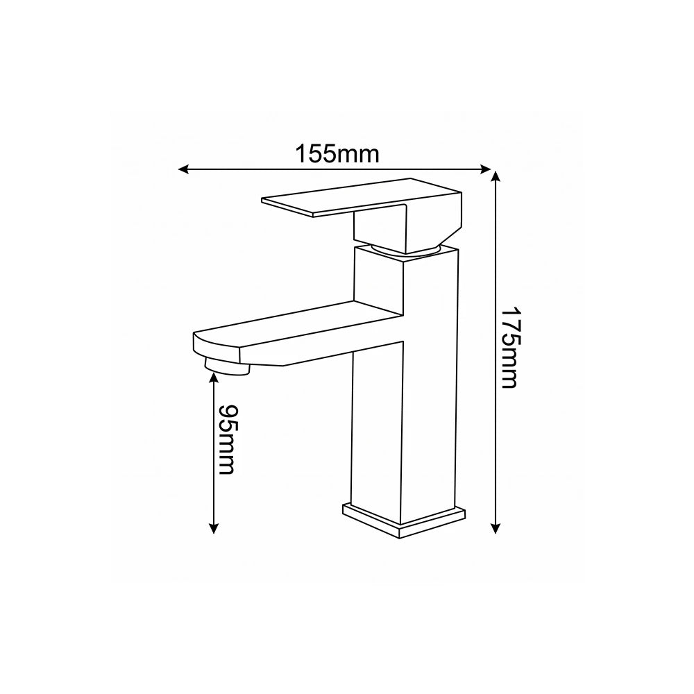 Dimensioned spec drawing for SANIKB FYF-01009 single hole basin faucet, tall vessel body variant.