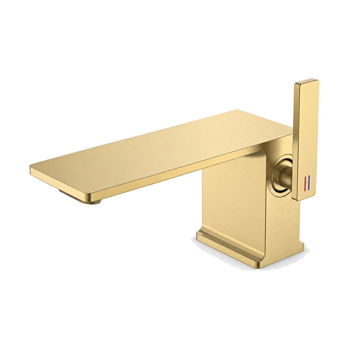 Matte black square block bathroom faucet with flat rectangular plate spout and upright side lever — SANIKB DL-01 628-LSJ
