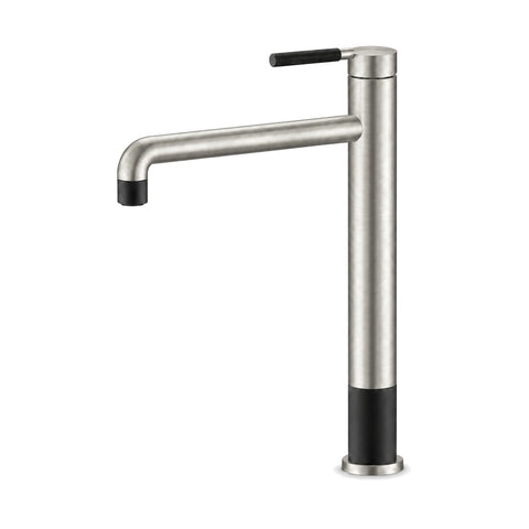 Brushed Nickel & Matte Black / Tall Vessel
