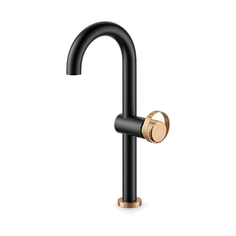 Matte Black & Rose Gold / Tall Vessel