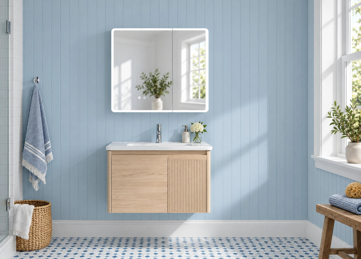 Single Panel LED Mirror Cabinet — full product view; KS-4001