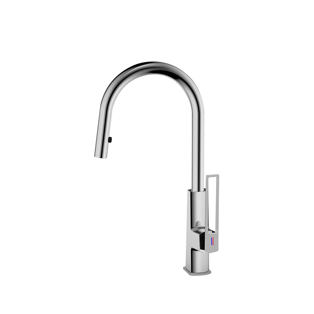 Dimensioned spec drawing for SANIKB FYF-05057 smart kitchen faucet, second view.