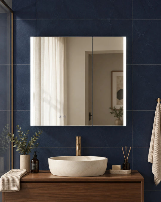 Split Front LED Mirror Cabinet — full product view; KS-4002