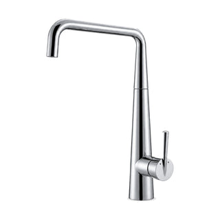 Chrome kitchen faucet with slim tapered cone body, side lever and angular tube spout — SANIKB DL-05 036-CP