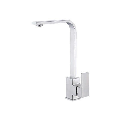 Polished chrome square kitchen faucet, stainless steel body, squared high-arc spout — SANIKB FYF-05044