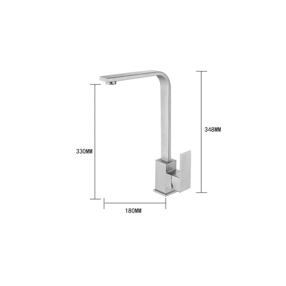 Dimensioned spec drawing for SANIKB FYF-05044 square kitchen faucet