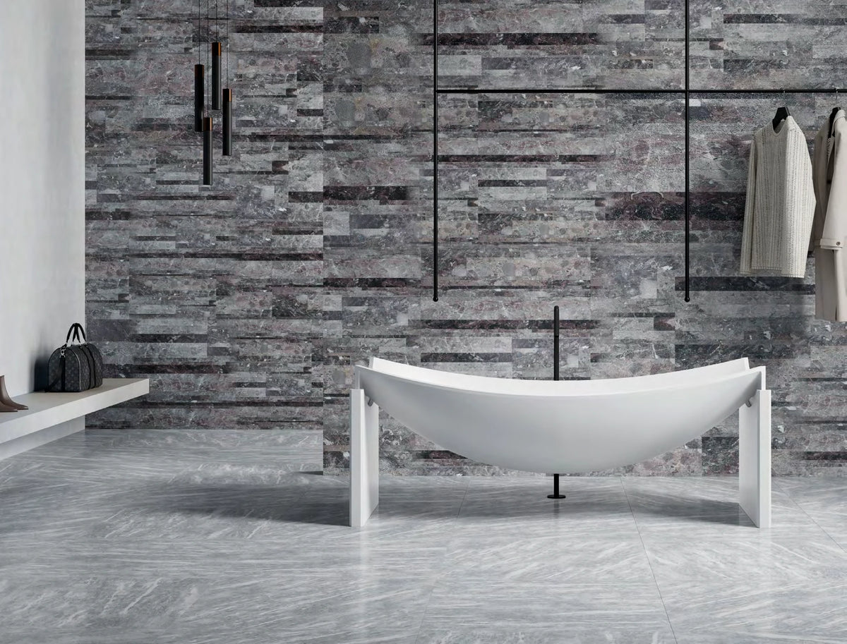 Straight Support Boat Solid Surface Bathtub - T8997-2; complete model view