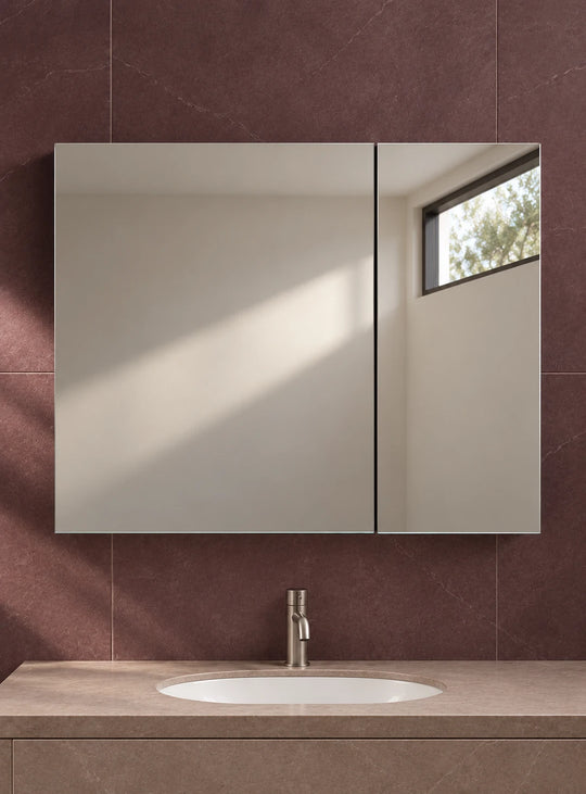 Tall Split Door LED Mirror Cabinet — full product view; KS-4008