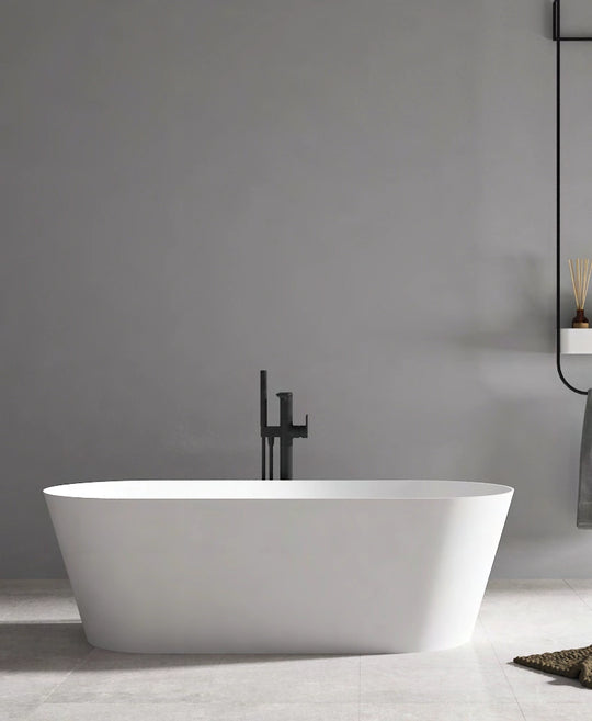 Tapered Bowl Oval Solid Surface Bathtub - XA-8861; complete factory model view