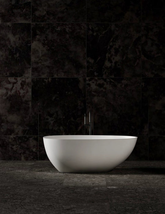 Tapered Oval Solid Surface Bathtub - XA-8806; complete factory model view