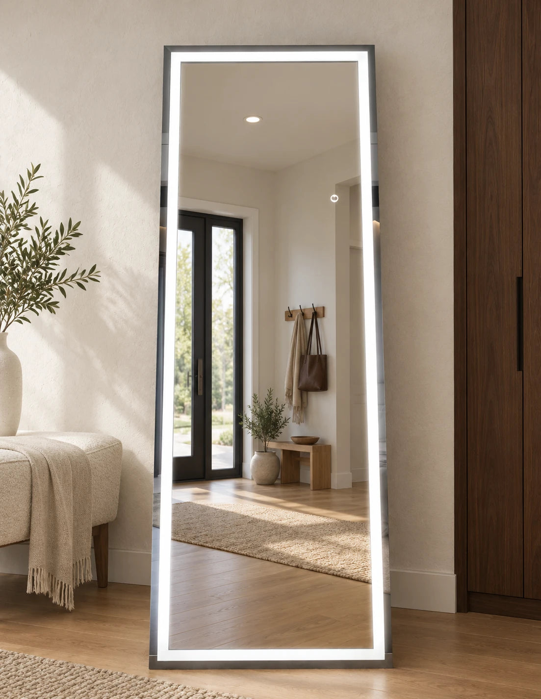 Thin Border Full Length LED Mirror — full product view; F0