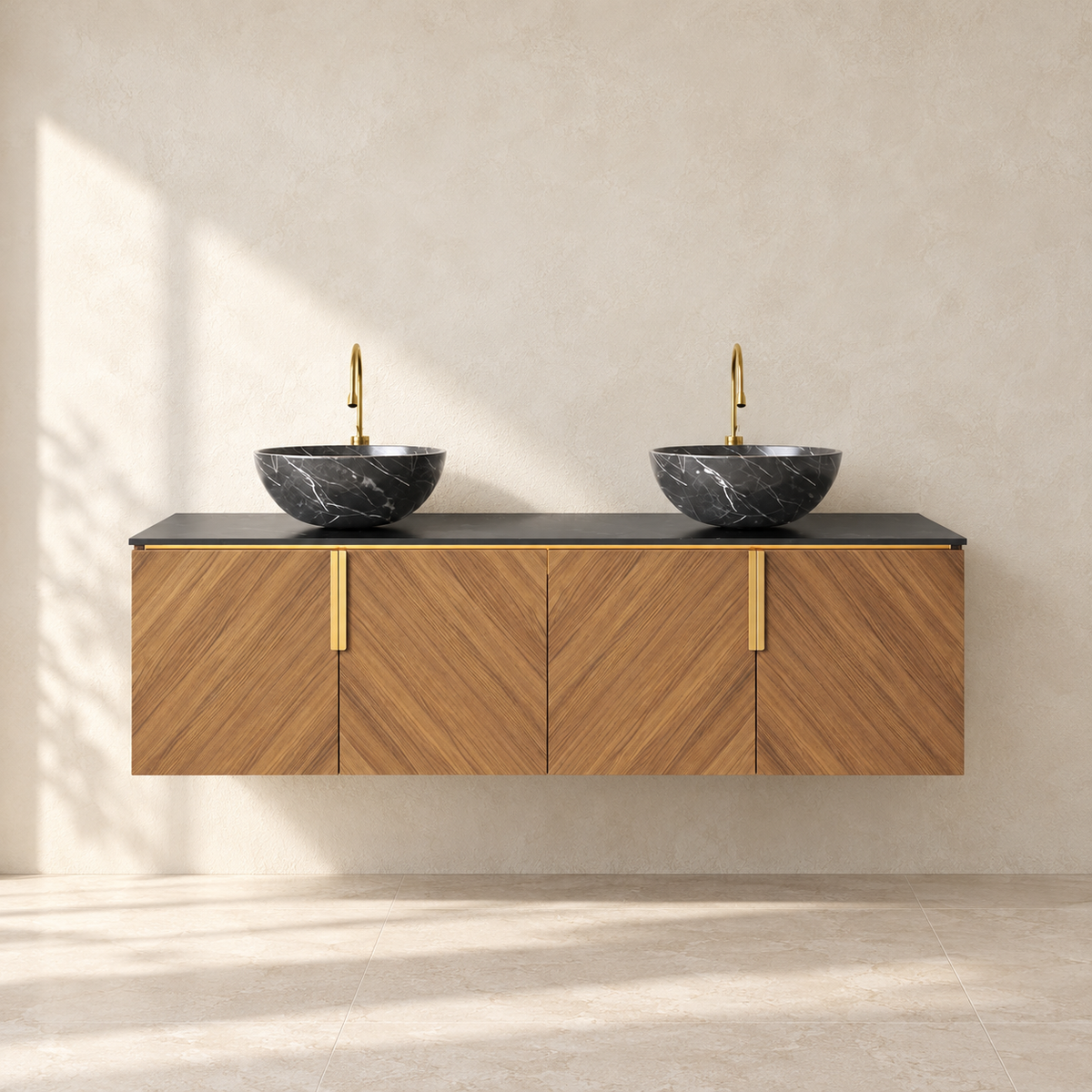 SANIKB ARAI bathroom vanity in an illustrative bathroom setting