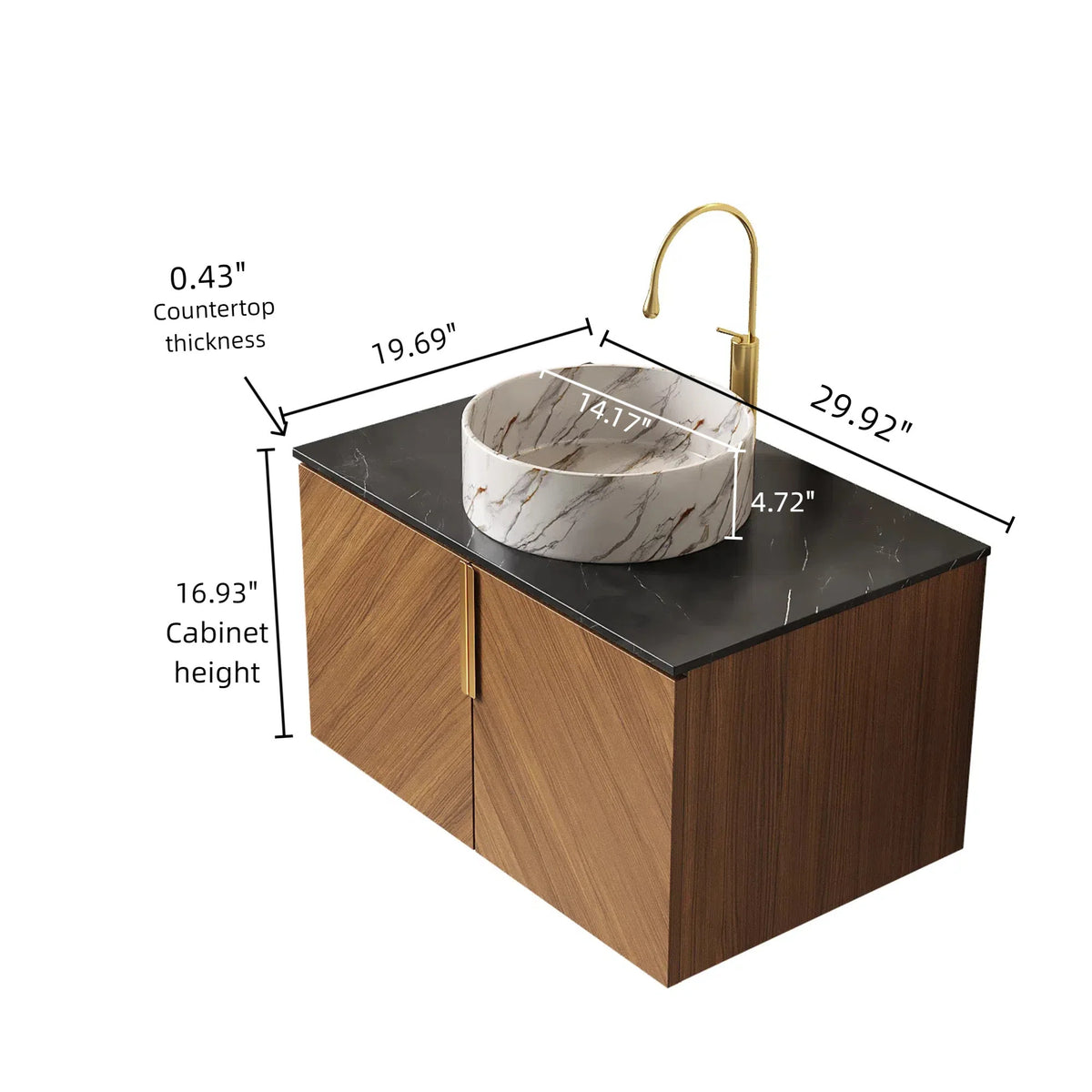 SANIKB ARAI 30 inch Oak factory configuration reference with dimensions