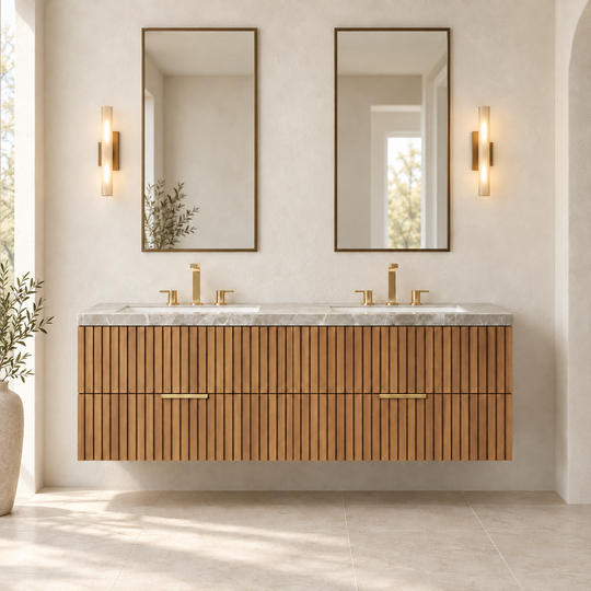 SANIKB ELIO bathroom vanity in an illustrative bathroom setting