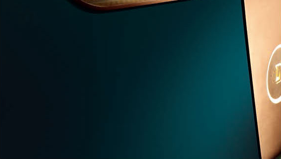 LD-5366 green front finish and copper trim detail