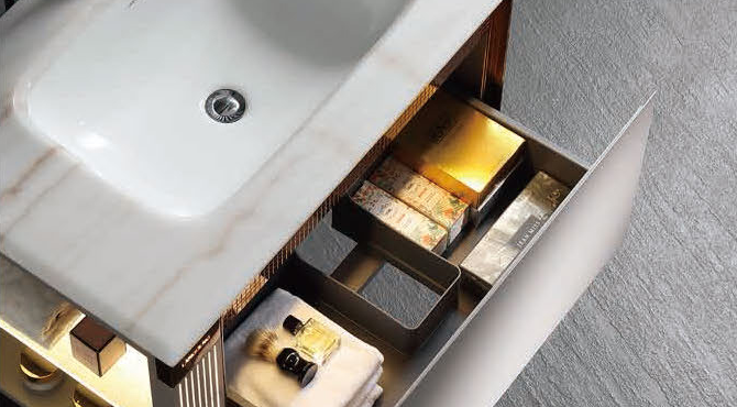 LD-5392 basin and open-drawer detail