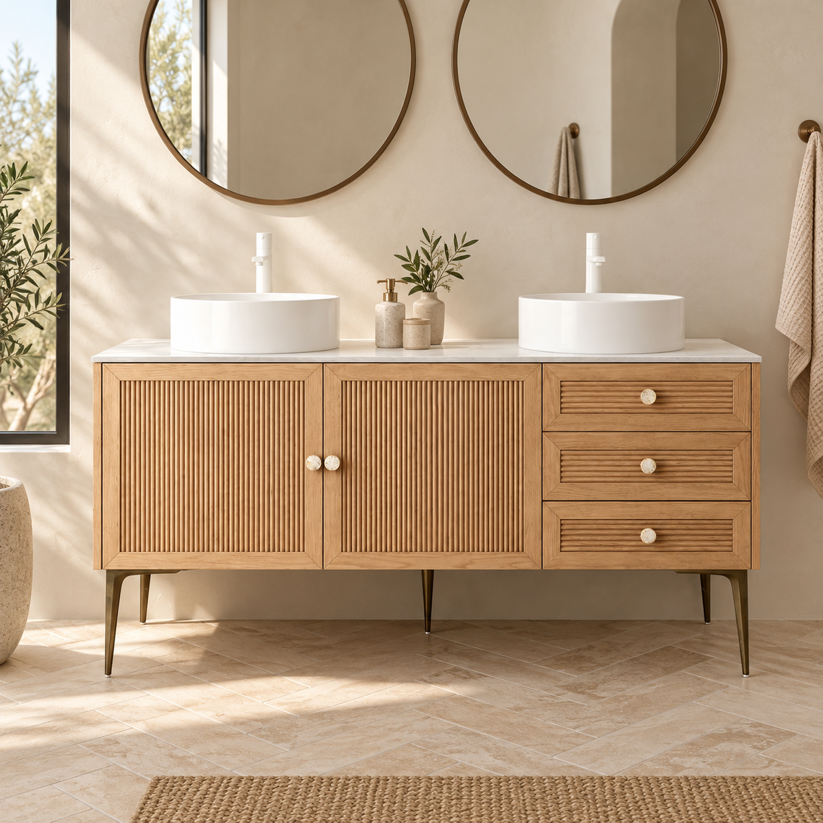 SANIKB MUNIN bathroom vanity in an illustrative bathroom setting