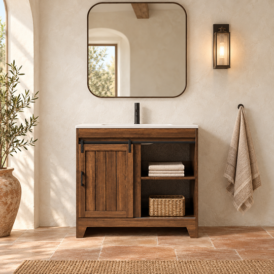 SANIKB RIKA bathroom vanity in an illustrative bathroom setting