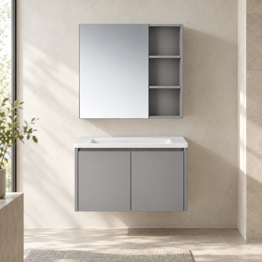 SANIKB NB-501-600, NB-501-700, NB-501-800 vanity in an illustrative bathroom setting