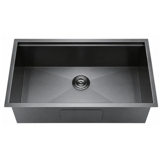 SANIKB W3219S — Nano Black Undermount Ledge Stainless Steel Kitchen Sink 32x19