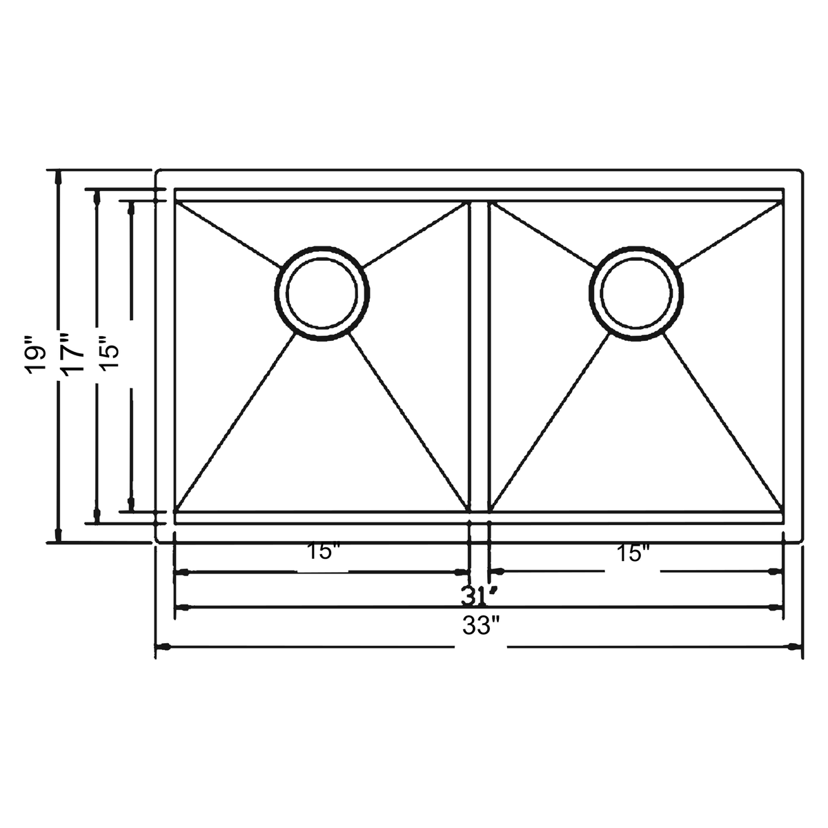 SANIKB W3319D(50/50) dimension drawing