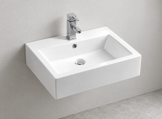 SANIKB D01 white wall-mounted ceramic basin