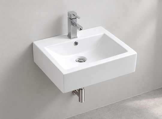 SANIKB D02 white wall-mounted ceramic basin