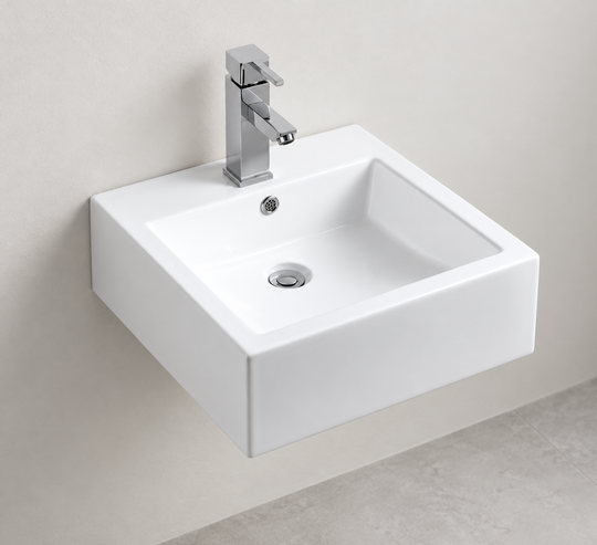 SANIKB D03 white wall-mounted ceramic basin