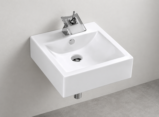 SANIKB D104 white wall-mounted ceramic basin