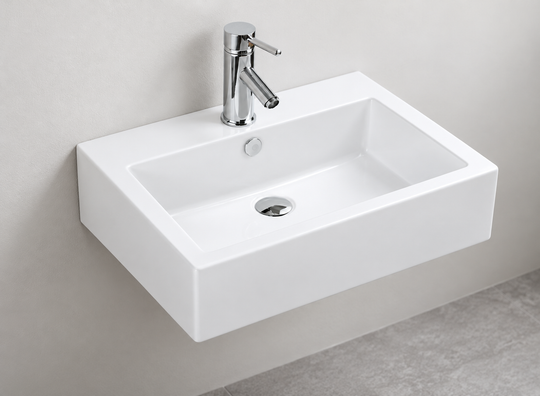 SANIKB D114 white wall-mounted ceramic basin