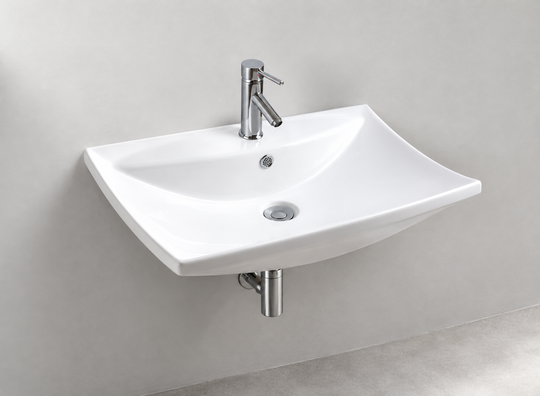 SANIKB D116 white wall-mounted ceramic basin