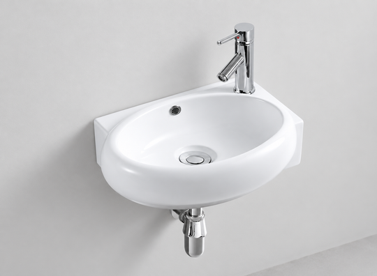 SANIKB D198 white wall-mounted ceramic basin
