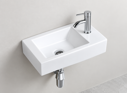 SANIKB D301 white wall-mounted ceramic basin