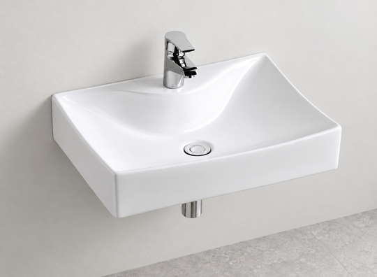 SANIKB D30A white wall-mounted ceramic basin
