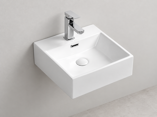 SANIKB D381B white wall-mounted ceramic basin