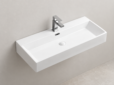 SANIKB D383 white wall-mounted ceramic basin