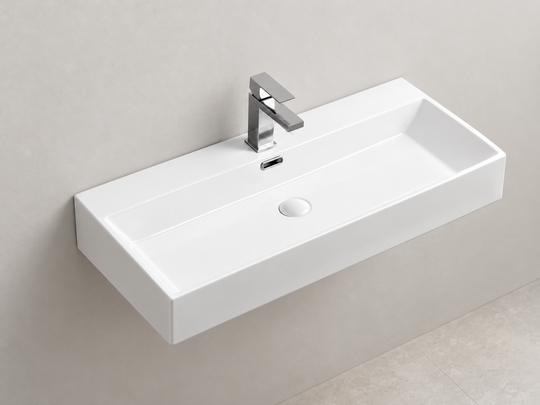 SANIKB D383 white wall-mounted ceramic basin
