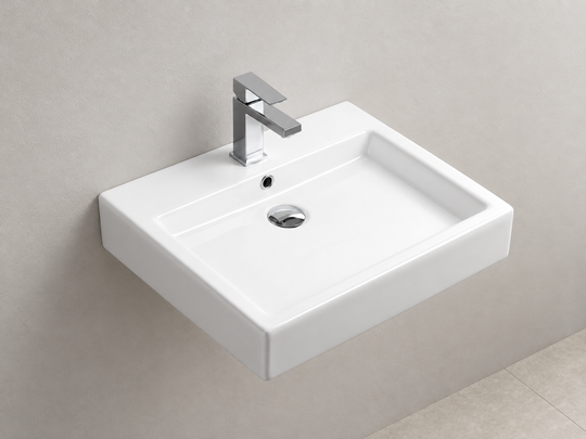 SANIKB D384 white wall-mounted ceramic basin