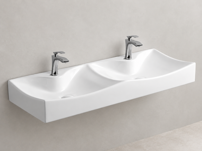 SANIKB D401 white wall-mounted ceramic basin