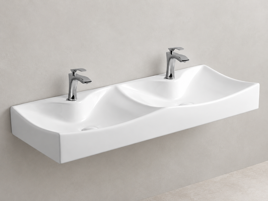 SANIKB D401 white wall-mounted ceramic basin
