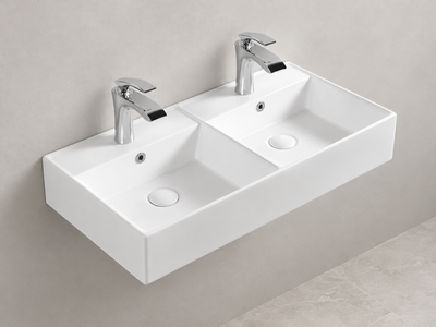 SANIKB D403 white wall-mounted ceramic basin